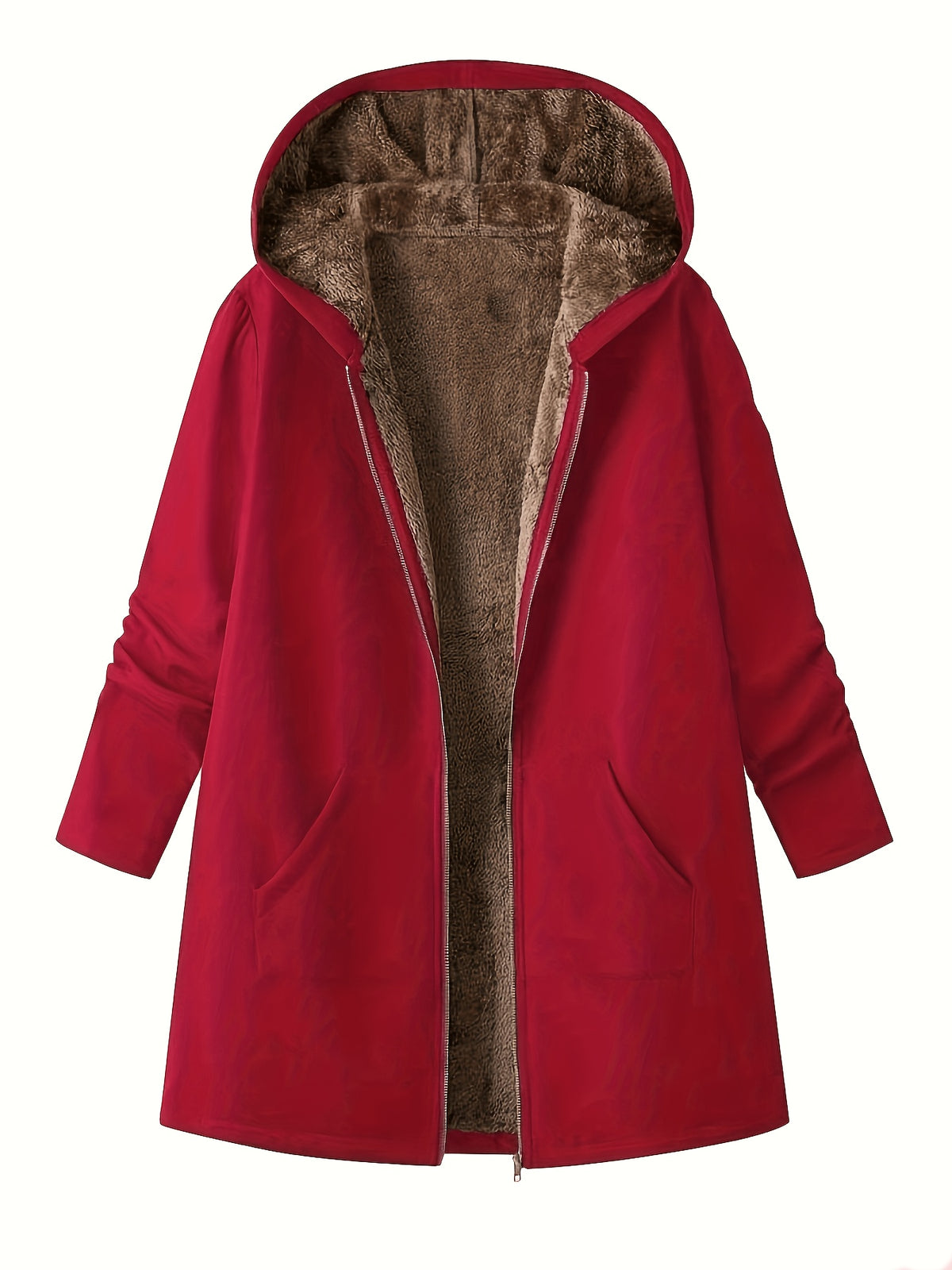 Zelmira | Warme Damesjas met Capuchon – Gevoerd, Effen & Casual