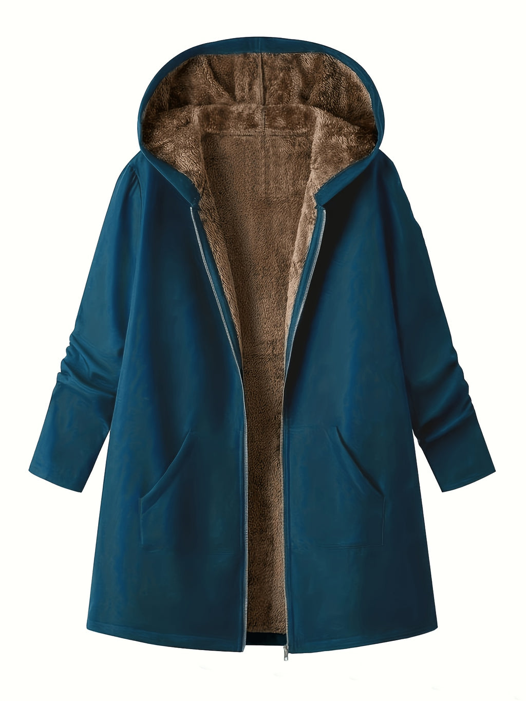 Zelmira | Warme Damesjas met Capuchon – Gevoerd, Effen & Casual