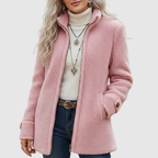 Tulliane | Sherpa-fleecejas voor dames – doorlopende rits, relaxte pasvorm