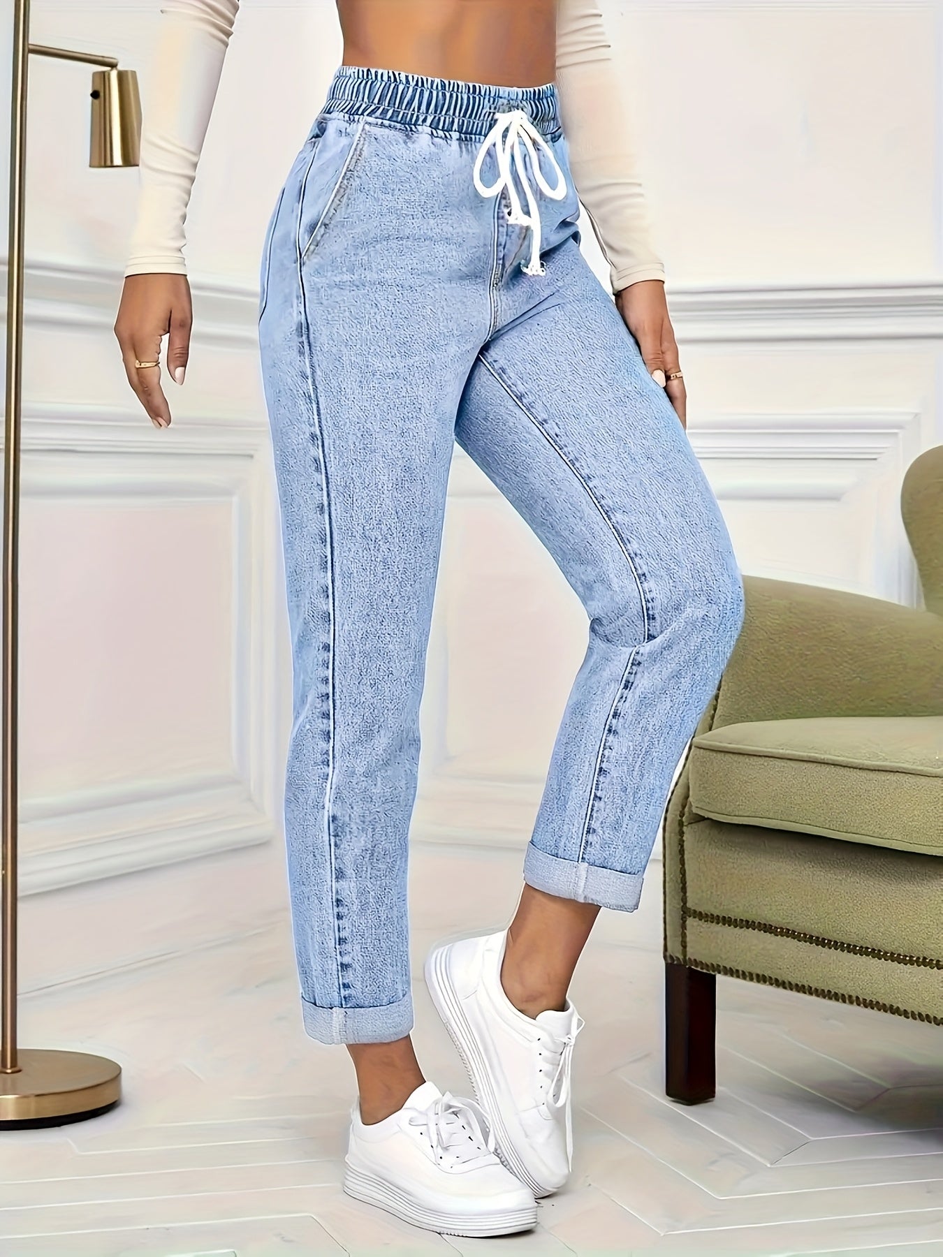 Mariselle | Slim fit-jeans voor dames – Korte stretch-denimbroek