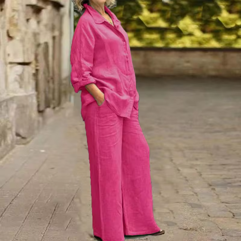 Amaris | Tweedelige linnen set voor dames – Vintage, casual boho-zomeroutfit