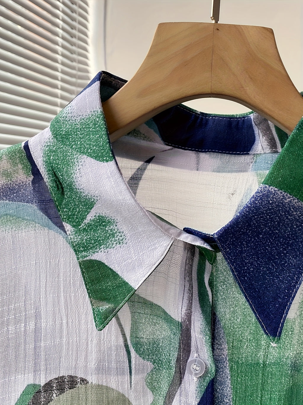 Zarela | Damesoverhemd met lange mouwen en print – Doorschijnende, geometrische casual blouse