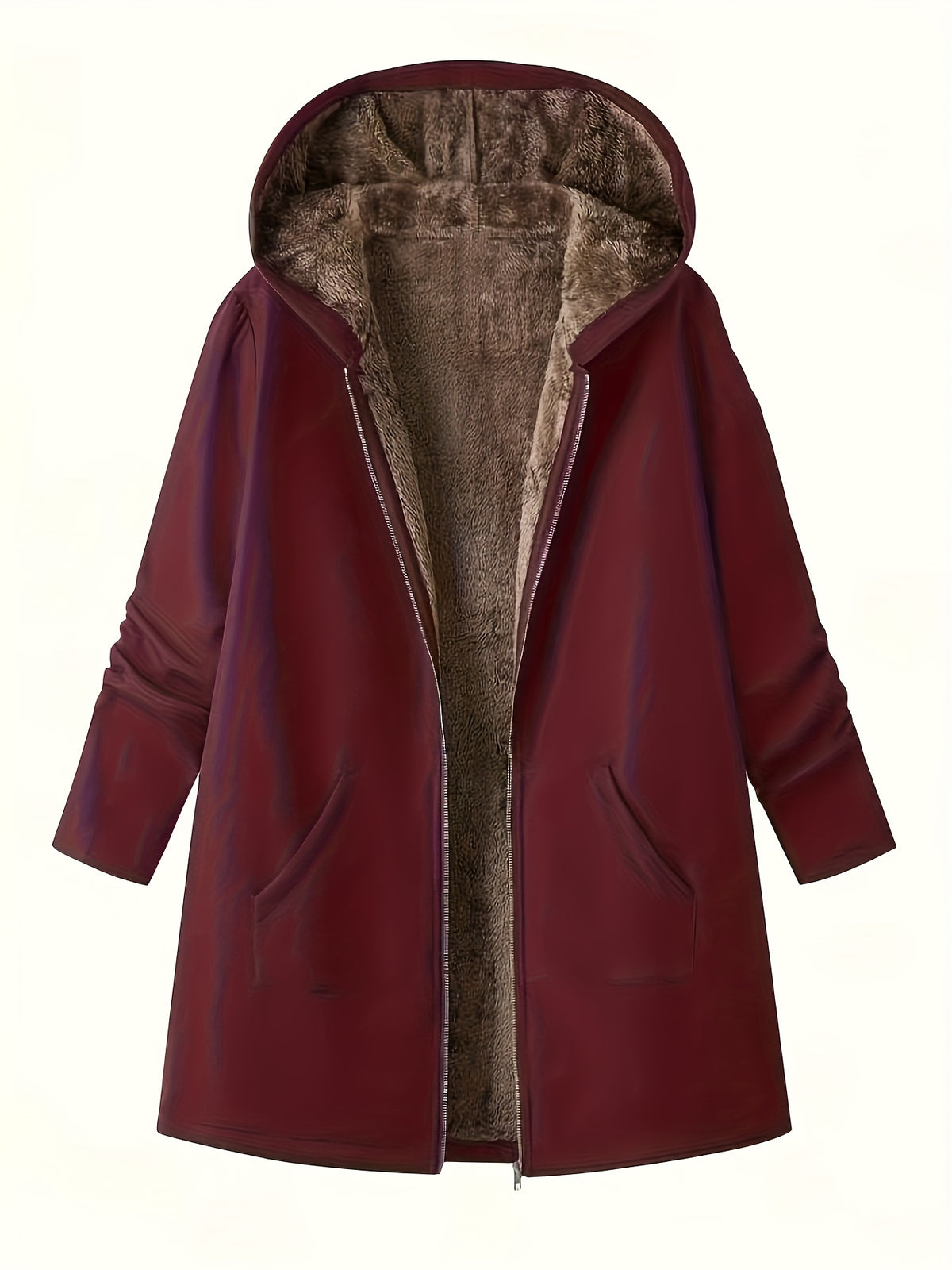 Zelmira | Warme Damesjas met Capuchon – Gevoerd, Effen & Casual
