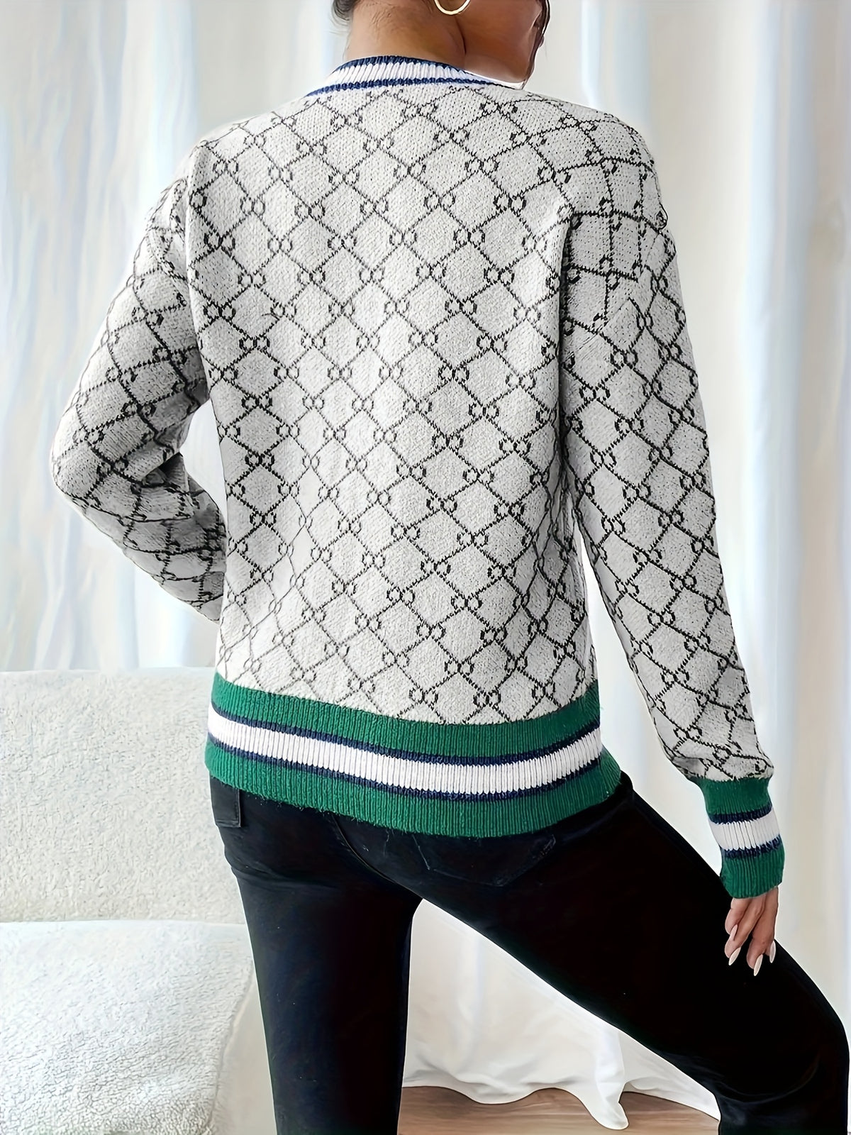 Andrina | Dames geribbelde top met lange mouwen – Ronde hals