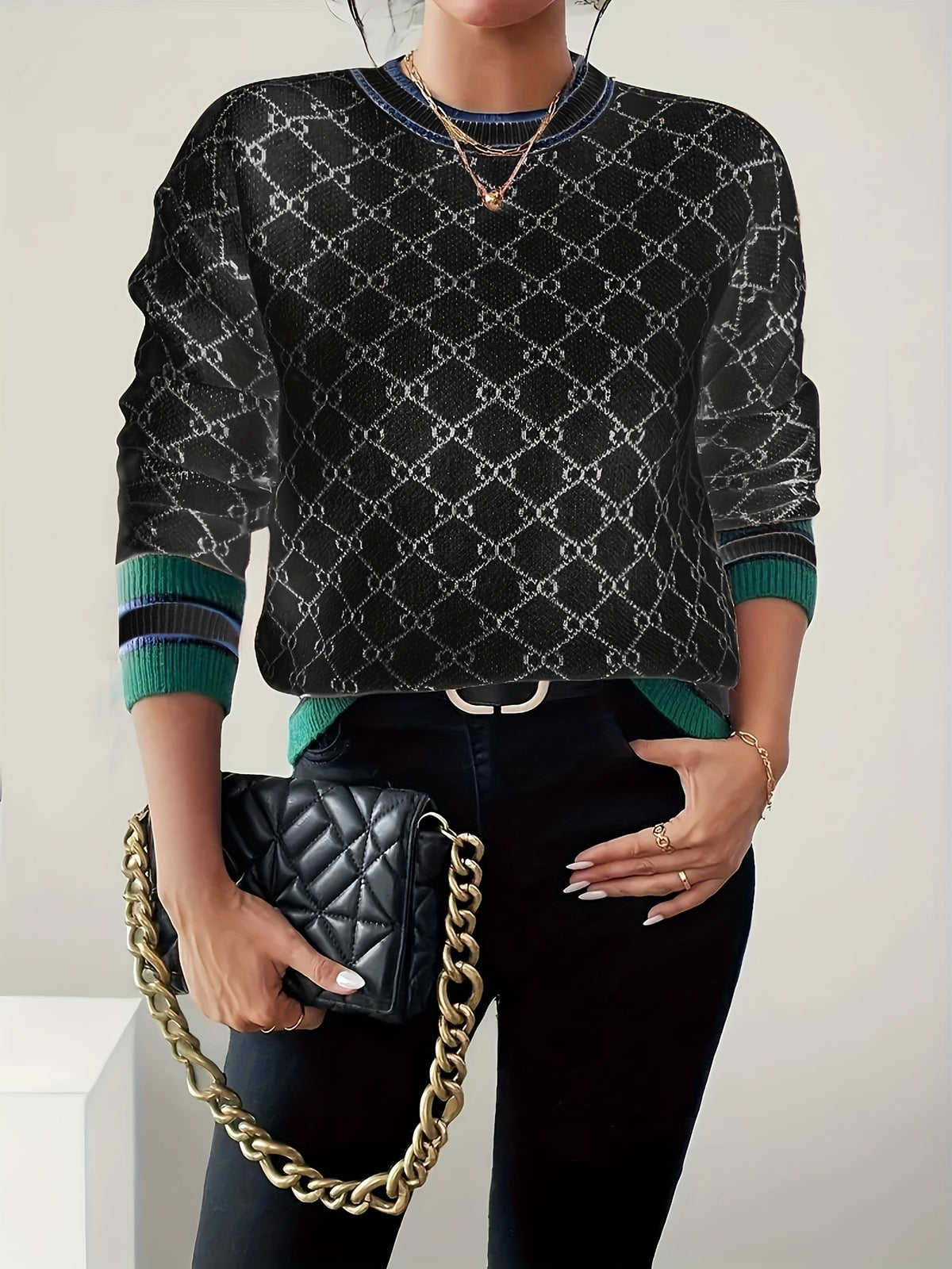Andrina | Dames geribbelde top met lange mouwen – Ronde hals