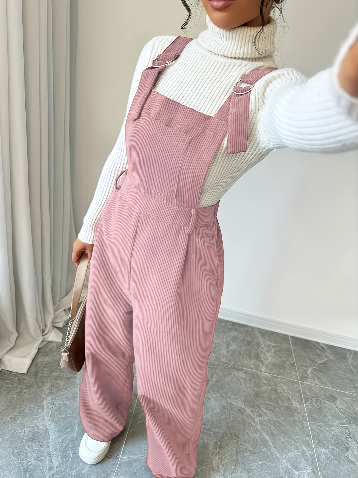 Avira | Dames corduroy jumpsuit – Brede schouderbanden