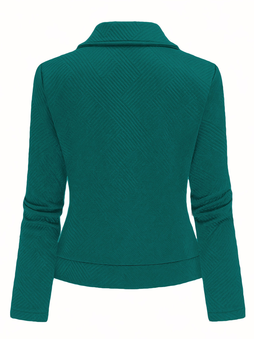 Katrien | Dames Bikerjack met Ruitpatroon, Ritssluiting & Knoopdetails