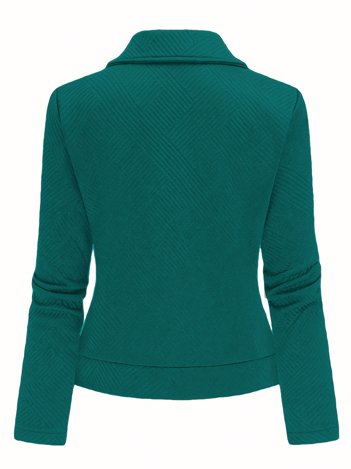 Katrien | Dames Bikerjack met Ruitpatroon, Ritssluiting & Knoopdetails