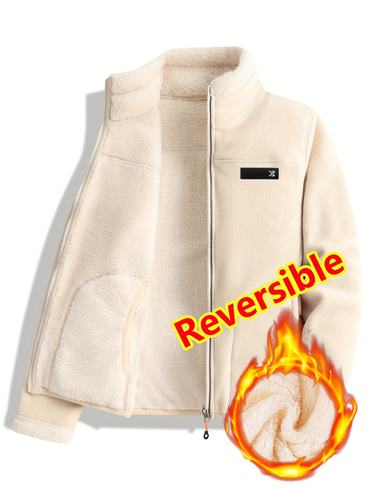 Armelle | Dames omkeerbare casual jas – Dikke, ruige textuur