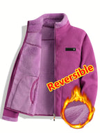 Armelle | Dames omkeerbare casual jas – Dikke, ruige textuur