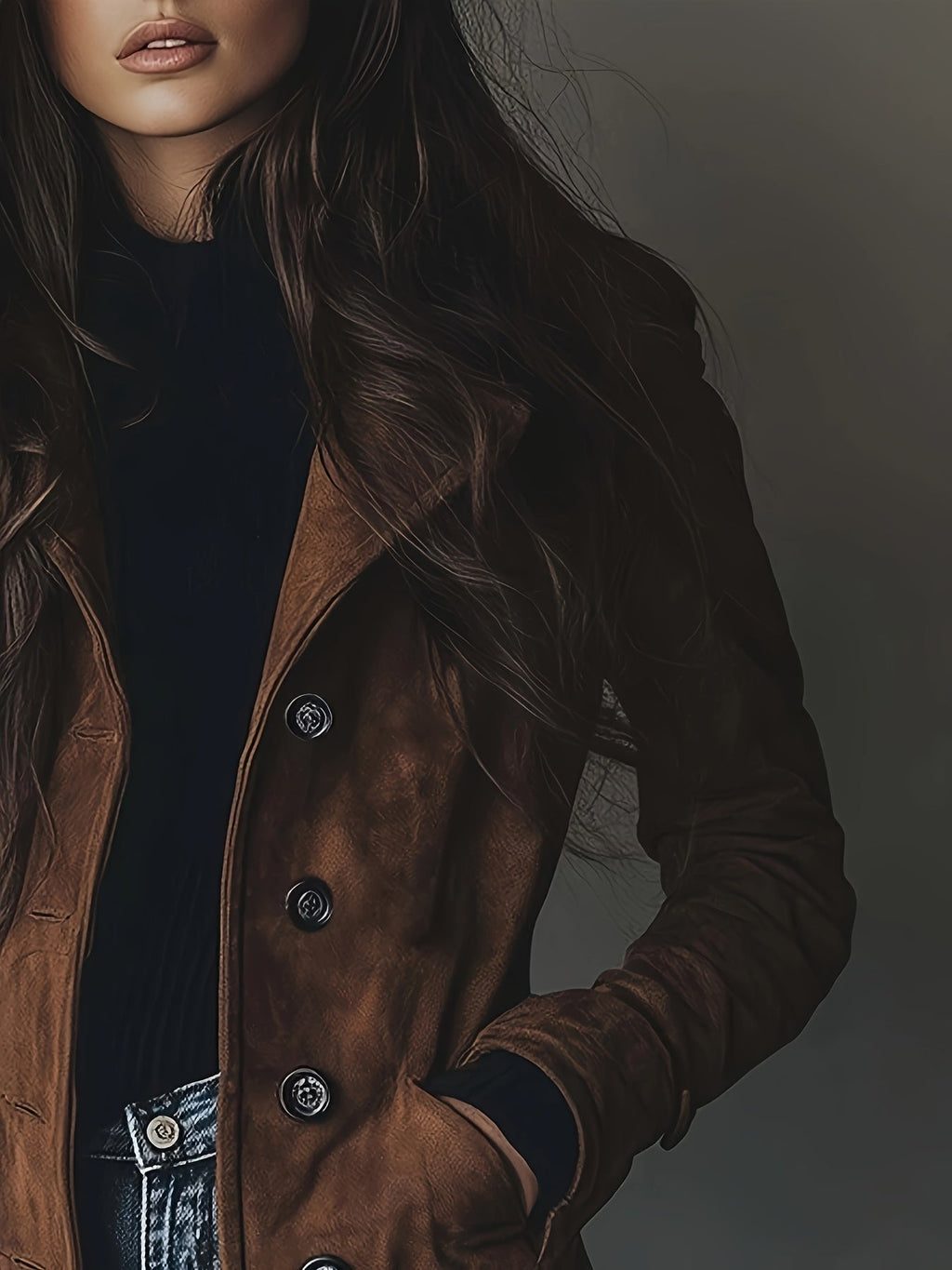 Annetta | Vintage Suède Trenchcoat Dames – Single-Breasted Jas