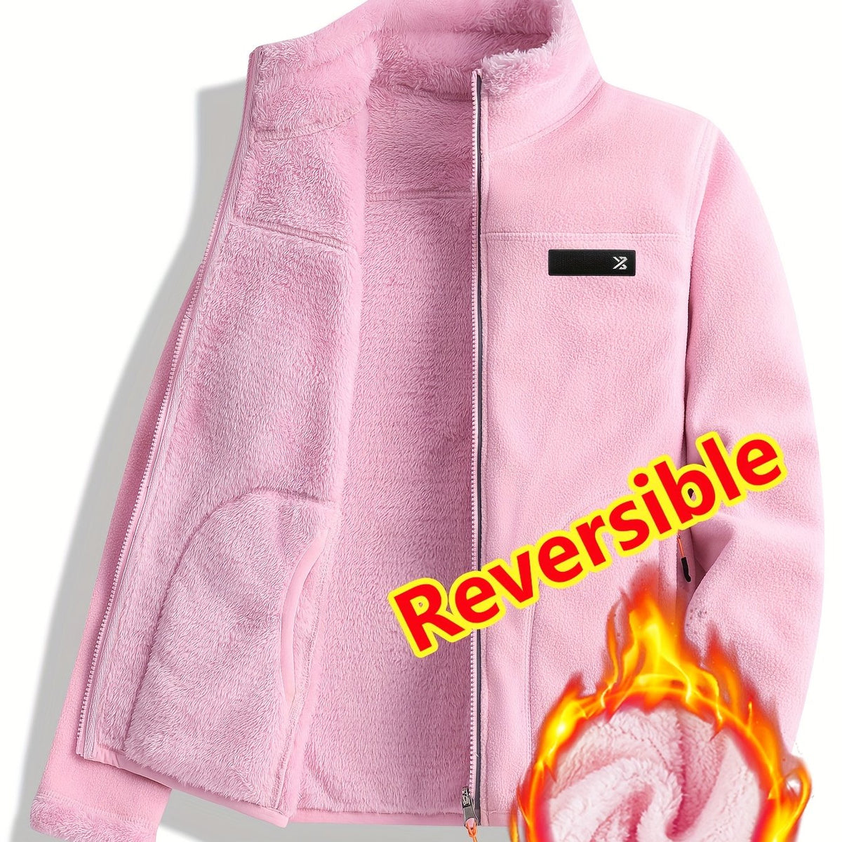 Armelle | Dames omkeerbare casual jas – Dikke, ruige textuur