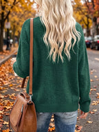 Griselina | Damestrui met esdoornbladprint – Zachte, warme pullover