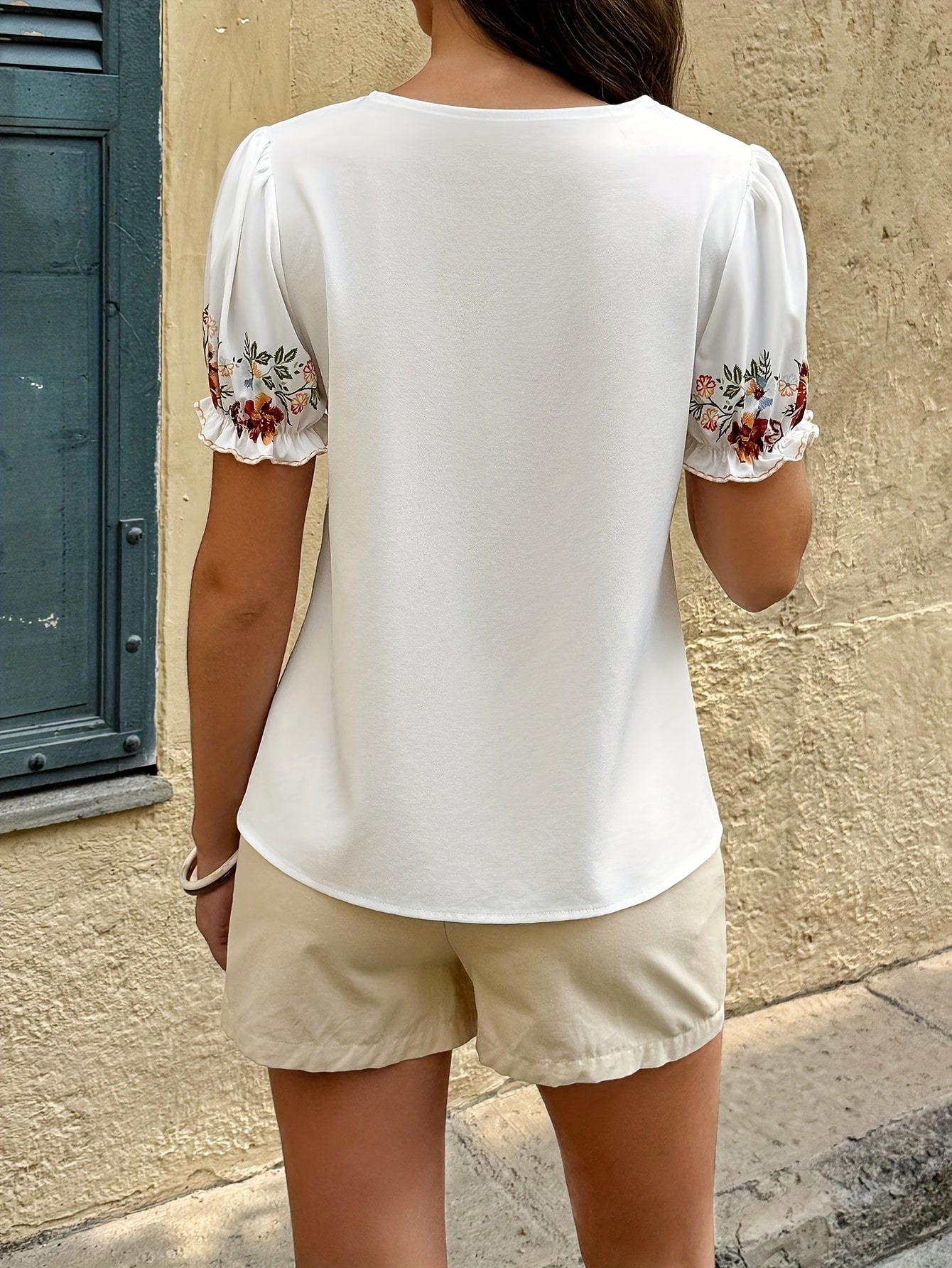 Soleil | Dames Geborduurde Bloemenblouse – Casual Chique Blouse