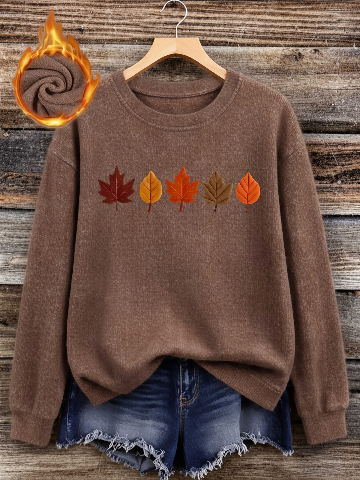Griselina | Damestrui met esdoornbladprint – Zachte, warme pullover