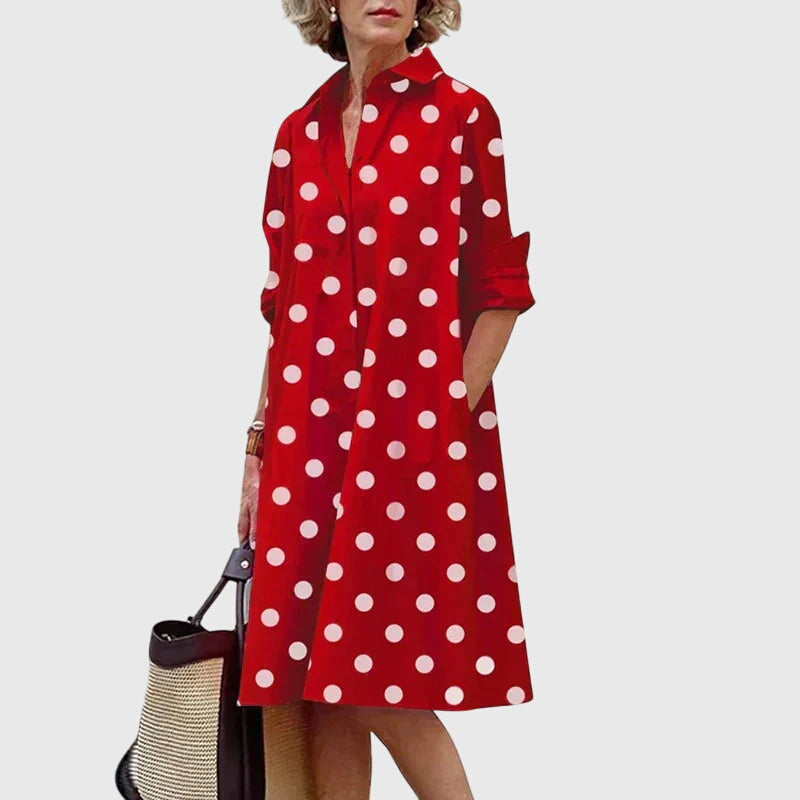 Amra | Elegante midi-jurk voor dames met zakken – Casual A-lijn jurk