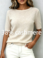 Alruna | Dames-top met korte mouwen en kasjmiergevoel – Zacht, elegant en casual T-shirt