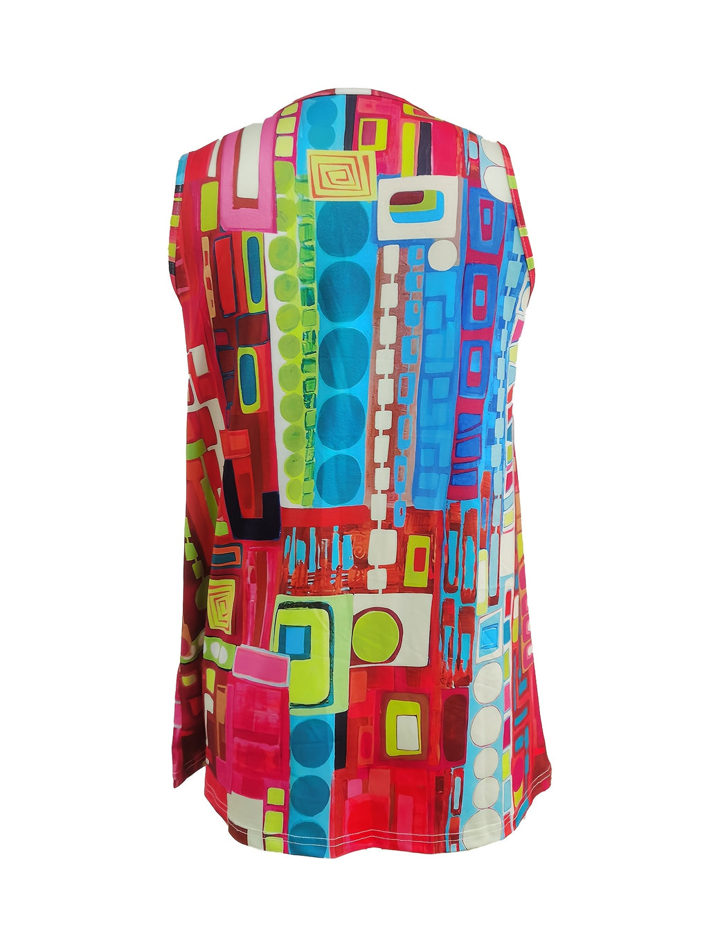 Talise | Casual damesblouse met print – Mouwloos zomershirt met V-hals