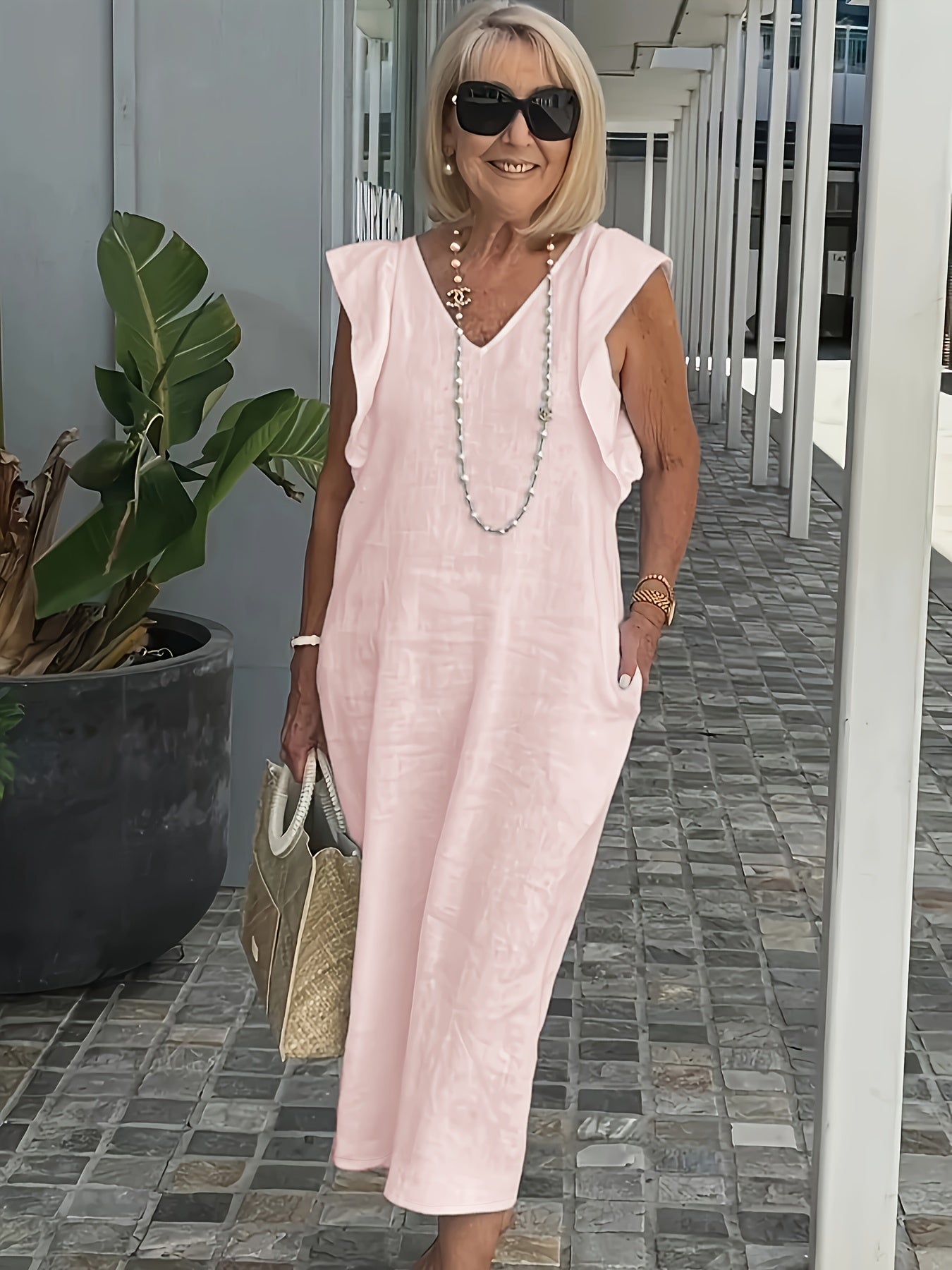 Tria | Elegante casual jurk voor dames – Chique midi-jurk voor elke dag in de zomer