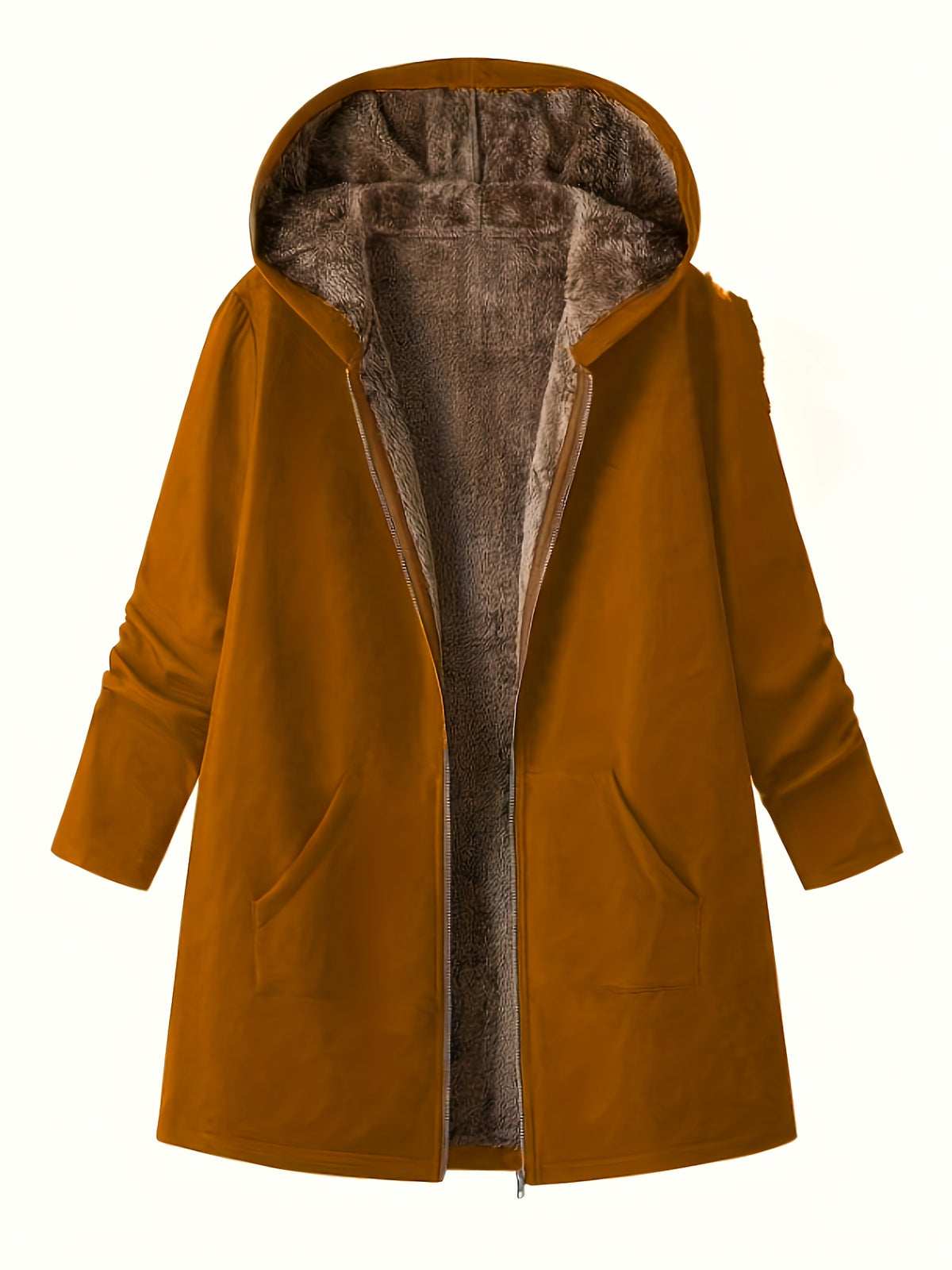 Zelmira | Warme Damesjas met Capuchon – Gevoerd, Effen & Casual