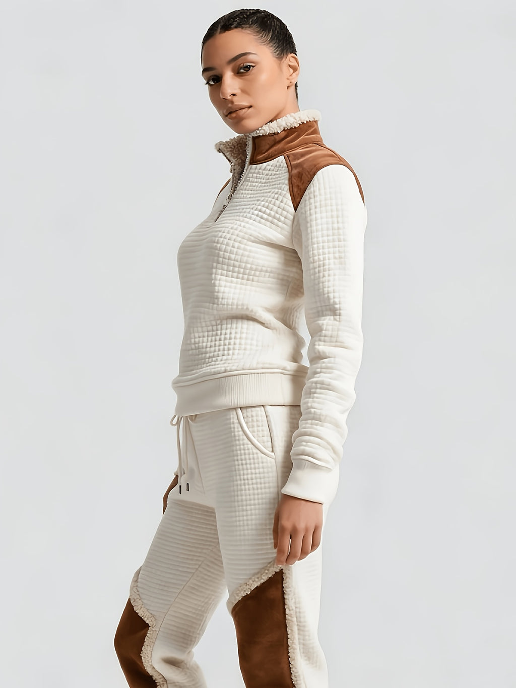 Illyria | Vintage western-sweatshirt voor dames – wafelbreisel
