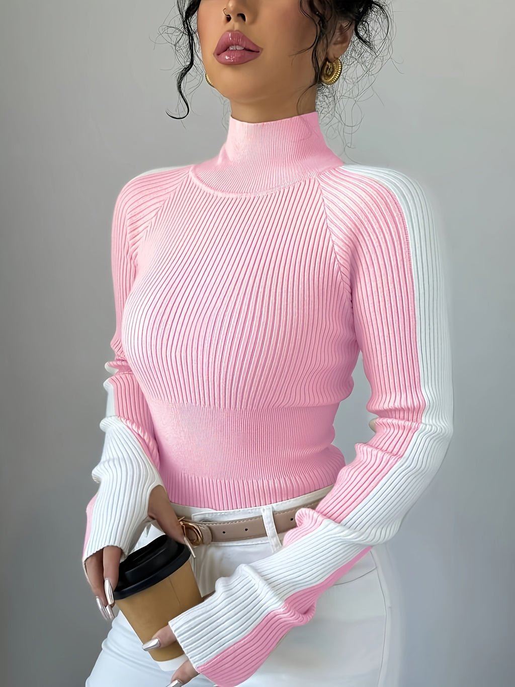 Josina | Dames Coltrui met Contrasterende Kleur, Zachte Stof & Comfortabele Pasvorm