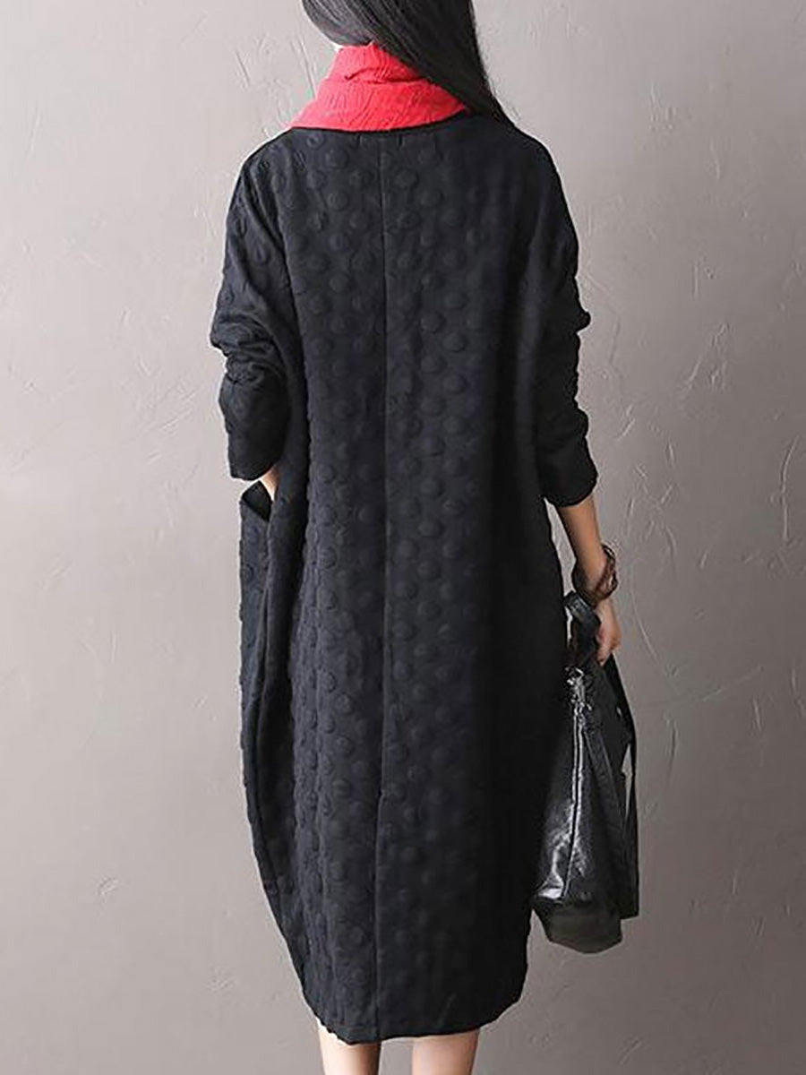 Carsyn | Dames Midi Jurk met Stippen – Casual Katoenen Jurk in Grote Maten