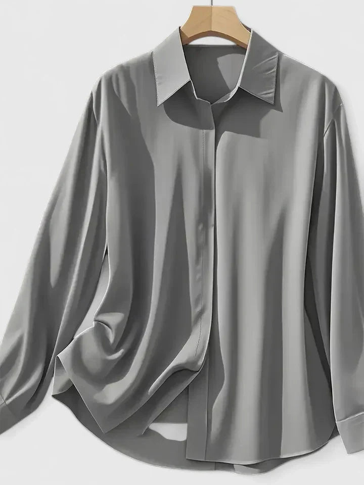 Cami | Elegante damesblouse met knopen – Overhemd met lange mouwen en kraag