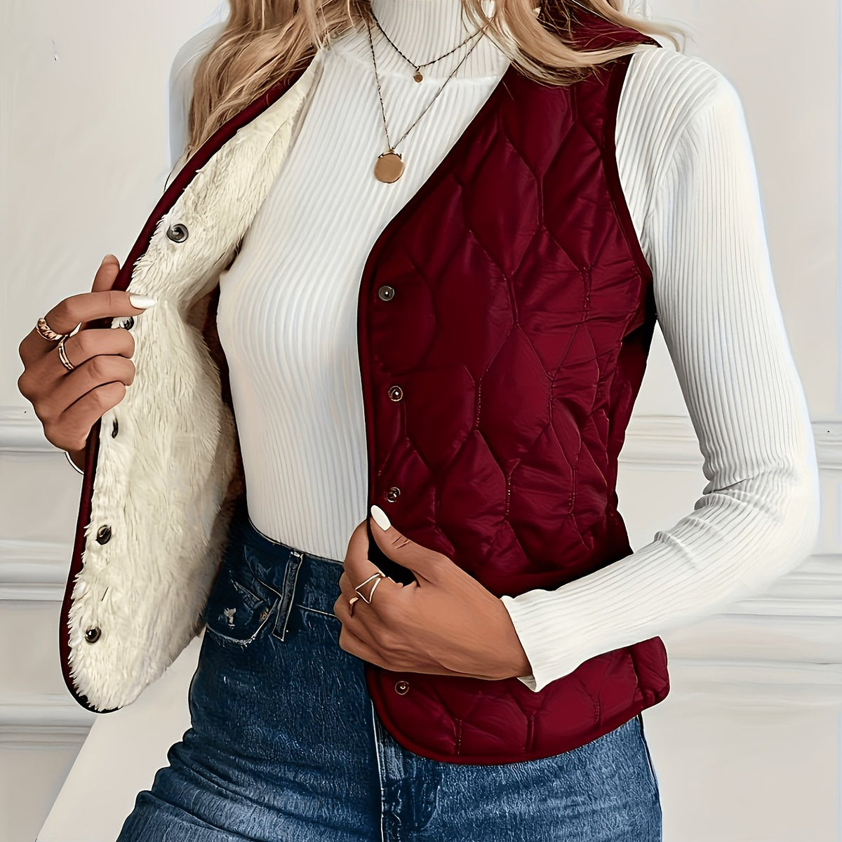 Aimee | Winterjas voor dames met thermische voering – Warm, geïsoleerd vest voor koud weer