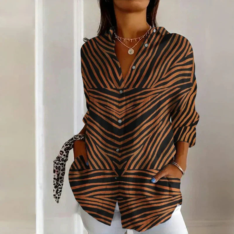 Esme | Vintage damesblouse met lange mouwen – Klassieke retro-chique top
