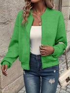 Lieselot | Effen damesvest met rits – Casual trui met lange mouwen