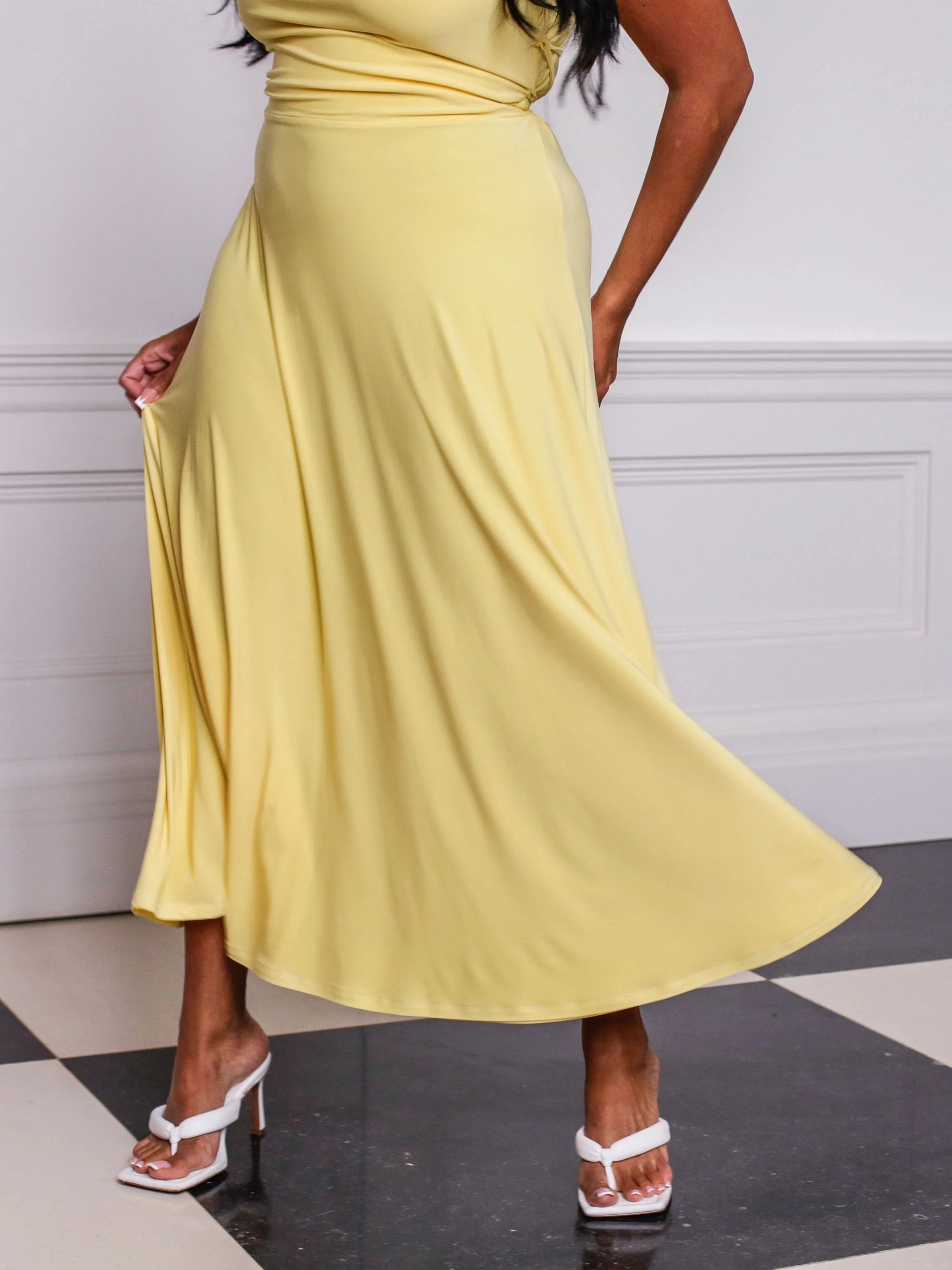 Baylor |  Elegante Dames Maxi Jurk – Gedrapeerde Lange Jurk met V-Hals