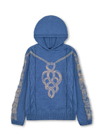 Acey | Damestrui met capuchon – Zachte pullover van geborduurd jacquard