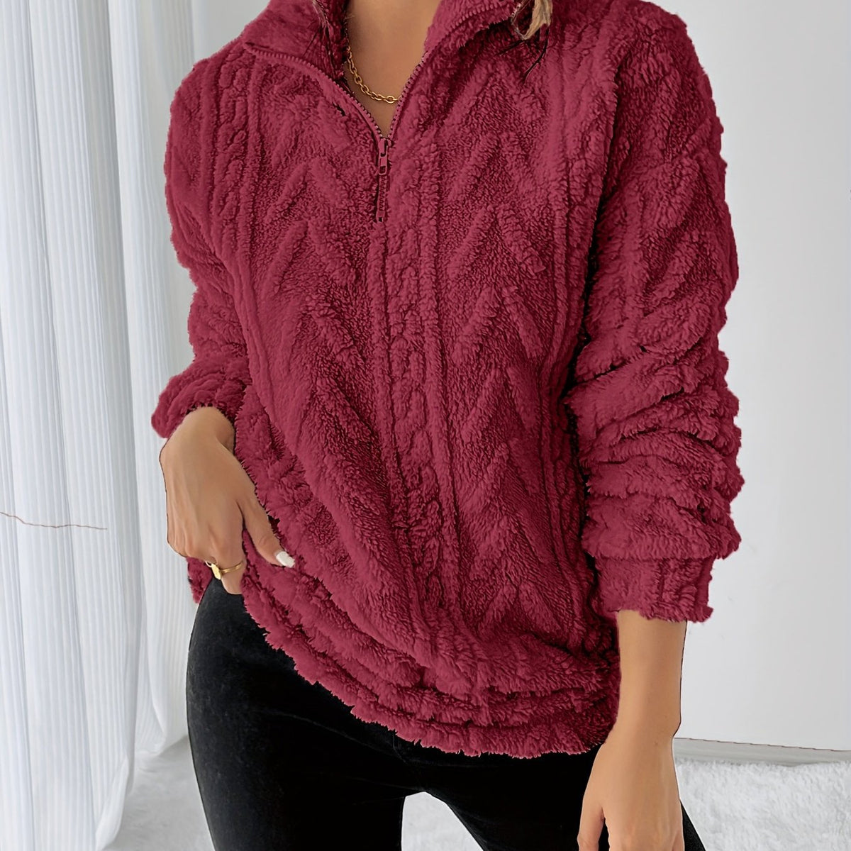Liesbeth | Warm fleece-sweatshirt voor dames – Casual trui met lange mouwen voor koelere dagen