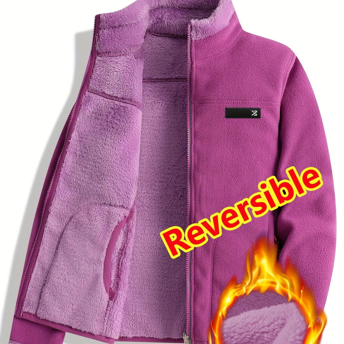 Armelle | Dames omkeerbare casual jas – Dikke, ruige textuur