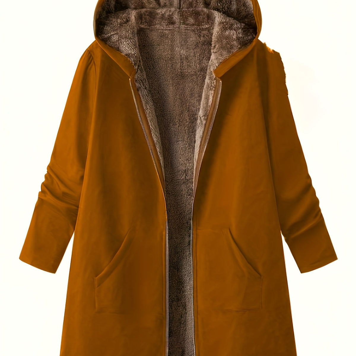 Zelmira | Warme Damesjas met Capuchon – Gevoerd, Effen & Casual