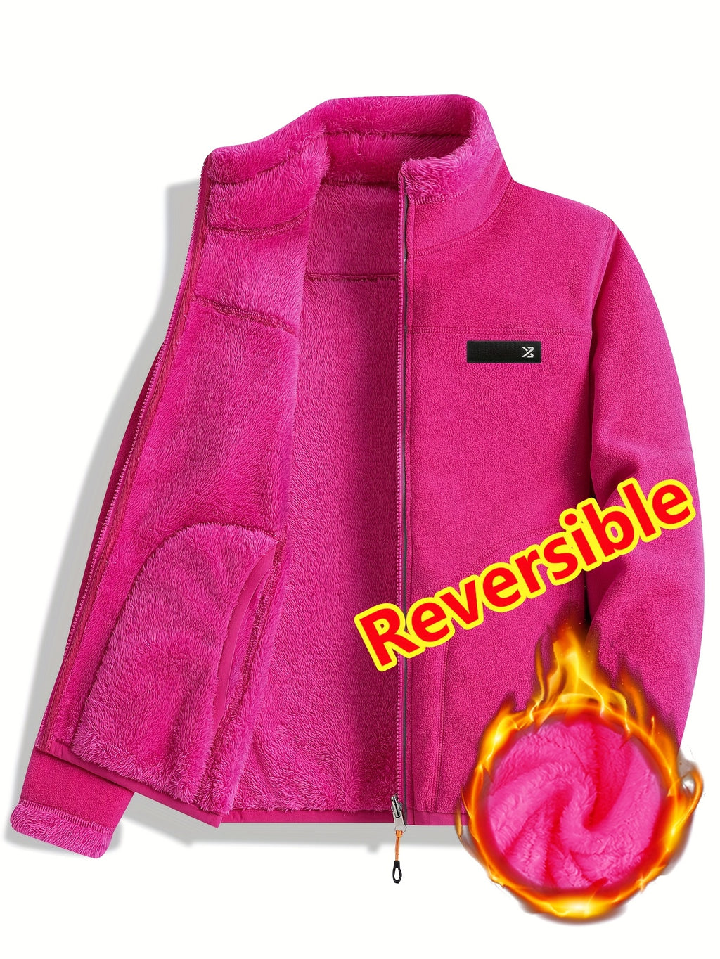 Armelle | Dames omkeerbare casual jas – Dikke, ruige textuur