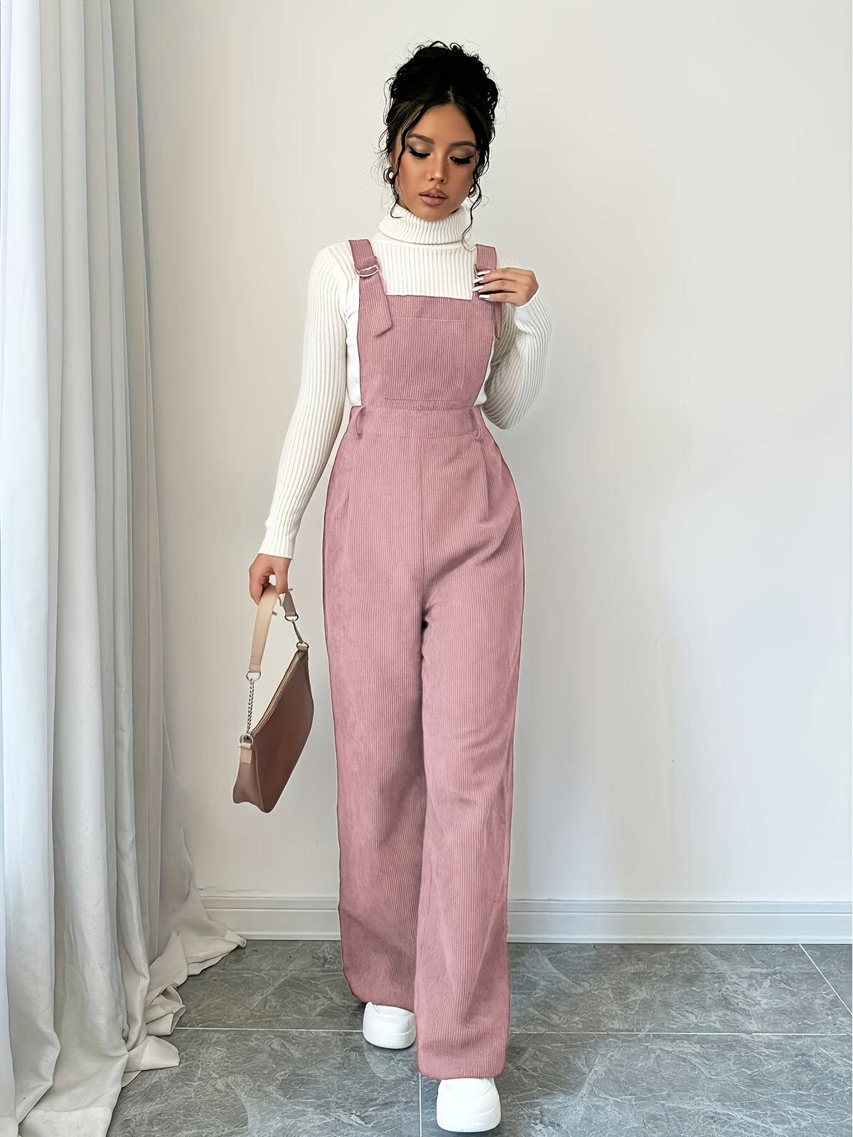 Avira | Dames corduroy jumpsuit – Brede schouderbanden