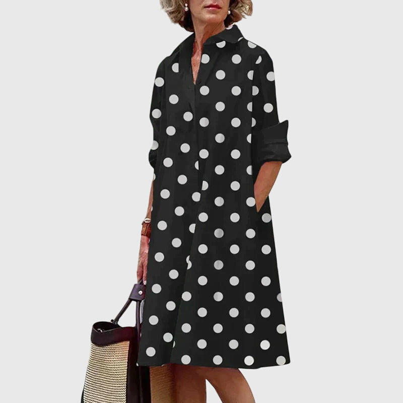 Amra | Elegante midi-jurk voor dames met zakken – Casual A-lijn jurk