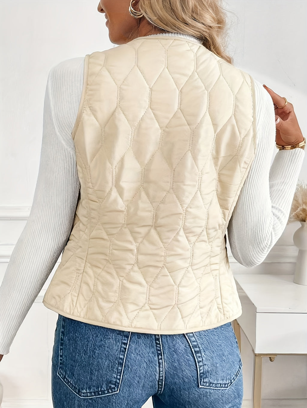 Faleria | Damesvest met thermische voering – Gewatteerd wintervest, mouwloos gewatteerd jasje