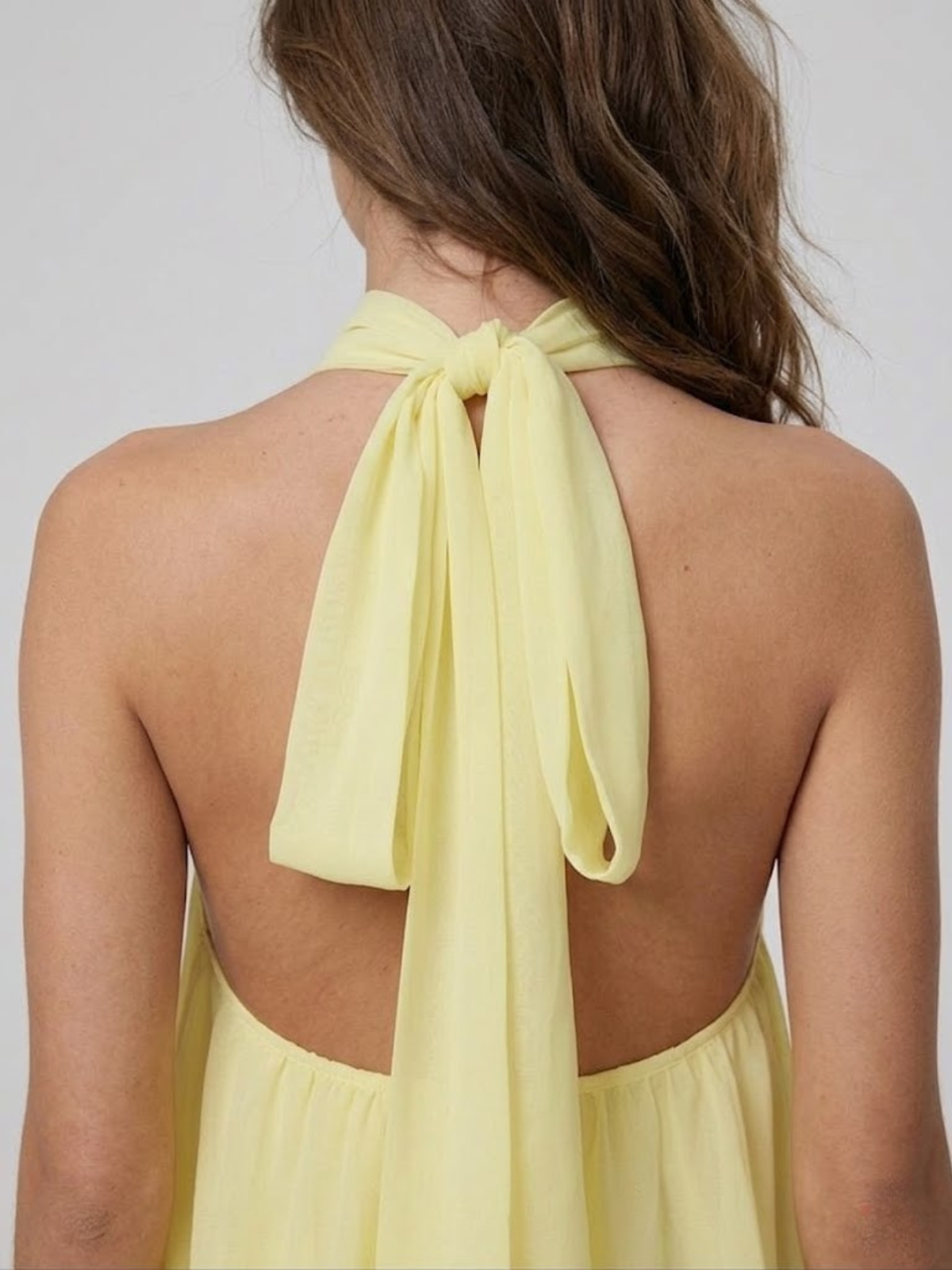 Monroe | Dames Rugloze Mini-jurk met Ruches – Elegante Halterjurk met Vloeiende Pasvorm