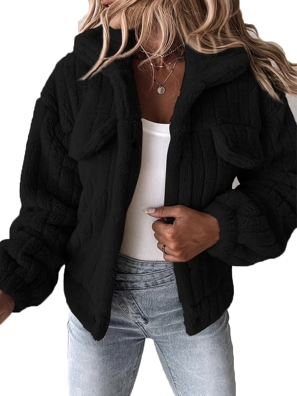 Aenora | Dames teddyjas – Omgeslagen kraag