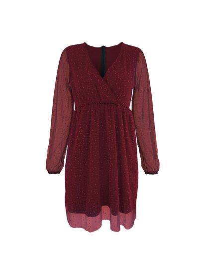 Eloriah | Dames Mini Jurk – Ballonmouwen, V-Hals, Losse Pasvorm