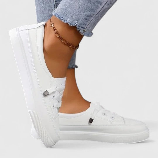 Griselda | Witte orthopedische sneakers voor dames – Lage casual schoenen
