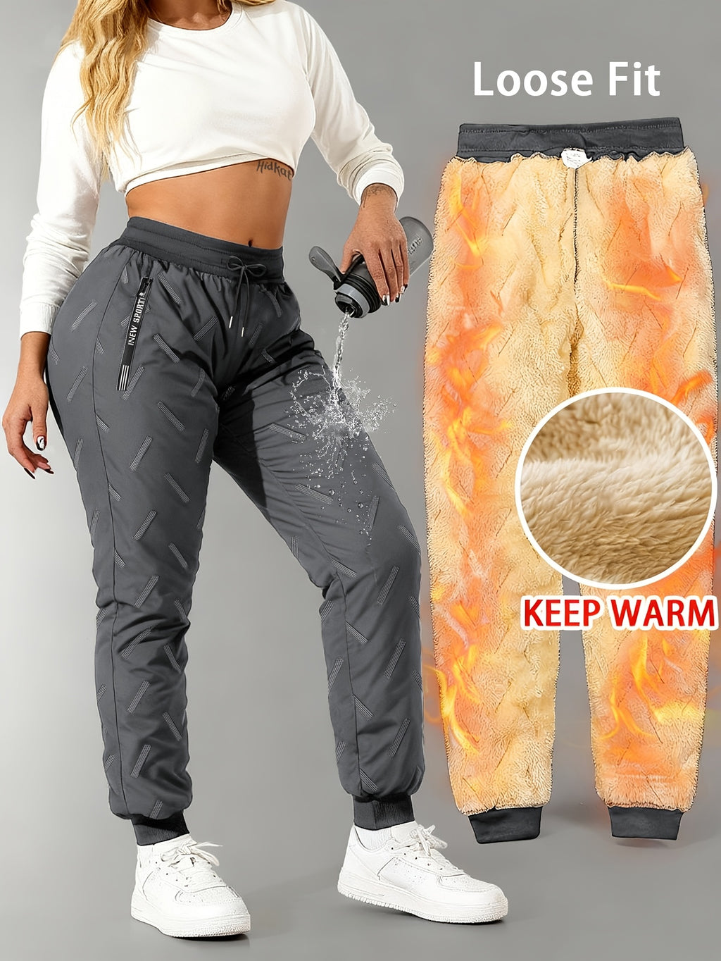 Elysoria | Winterbroek voor dames met fleecevoering – Warme broek met losse pasvorm