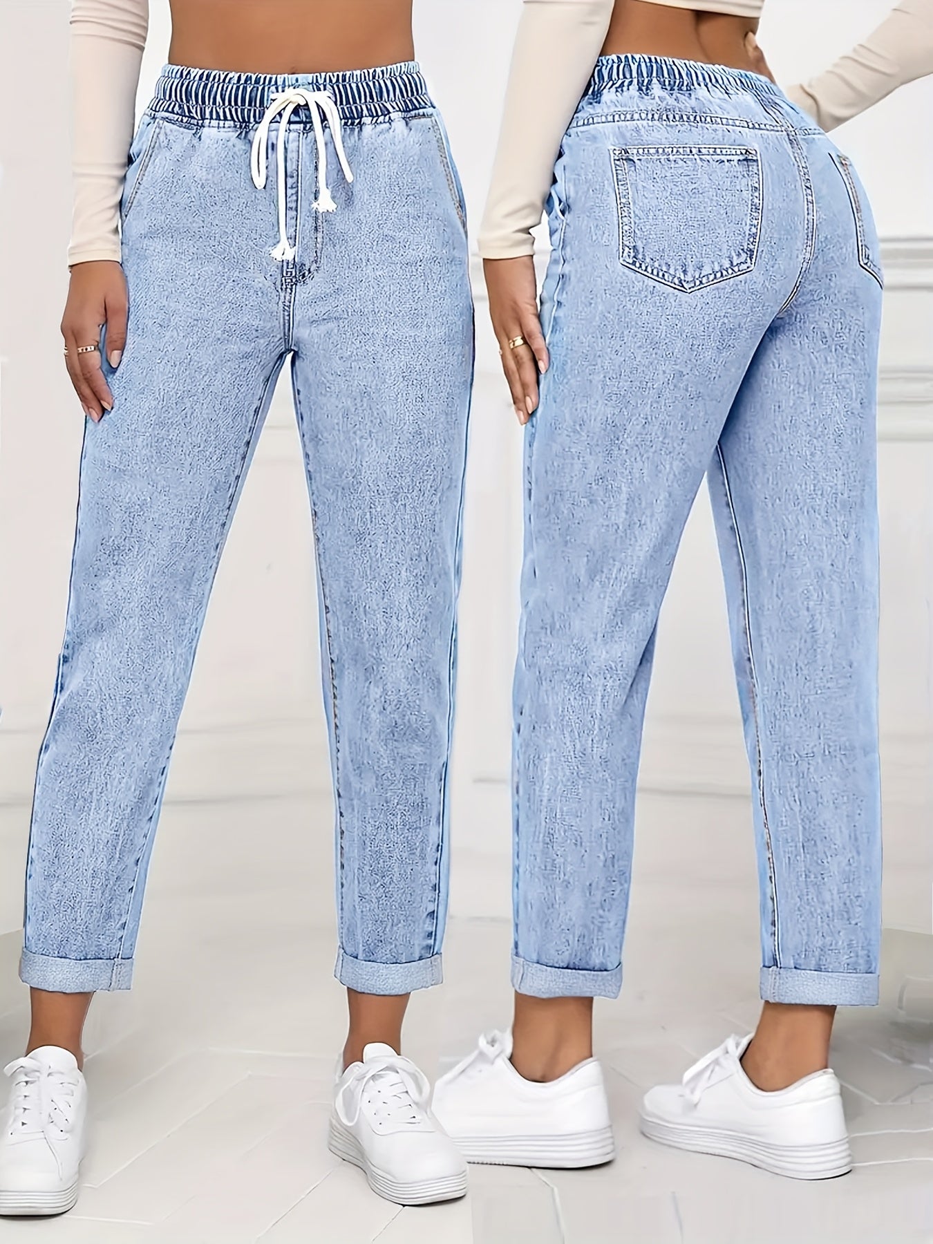 Mariselle | Slim fit-jeans voor dames – Korte stretch-denimbroek