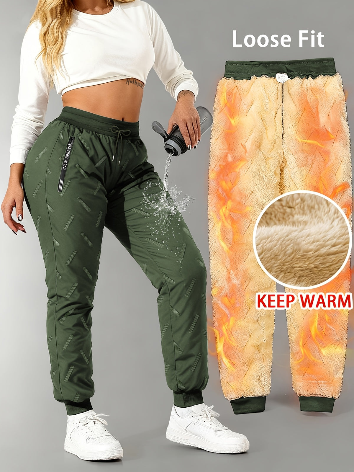 Elysoria | Winterbroek voor dames met fleecevoering – Warme broek met losse pasvorm