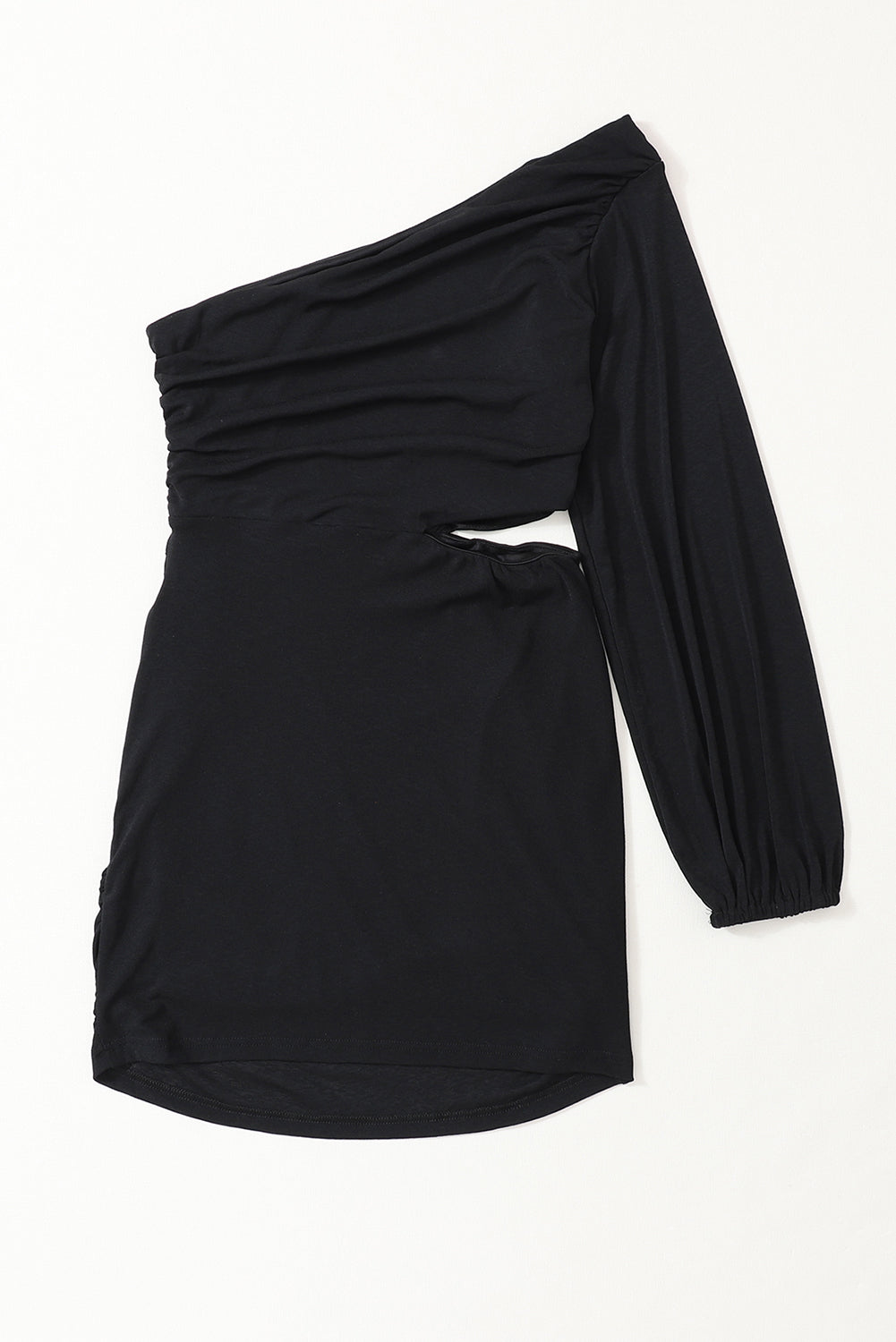 Amia | Zwarte one-shoulder bodycon jurk – asymmetrische aansluitende cocktail