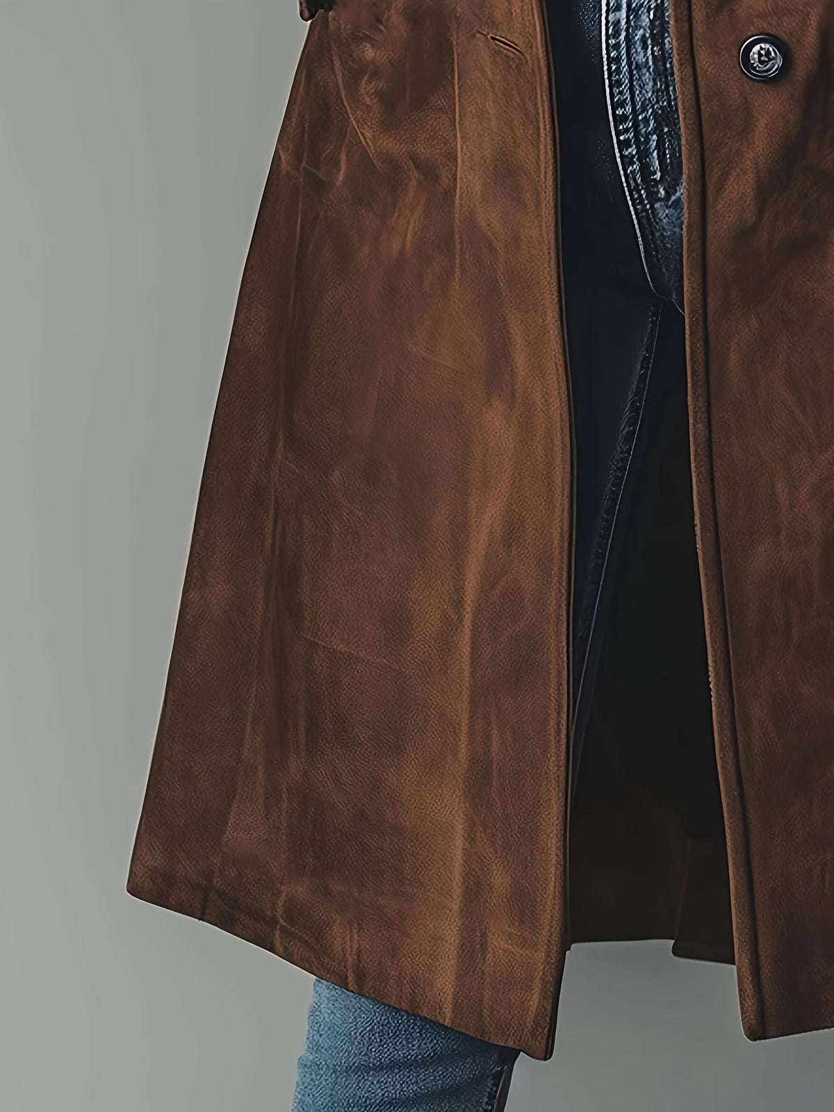 Annetta | Vintage Suède Trenchcoat Dames – Single-Breasted Jas