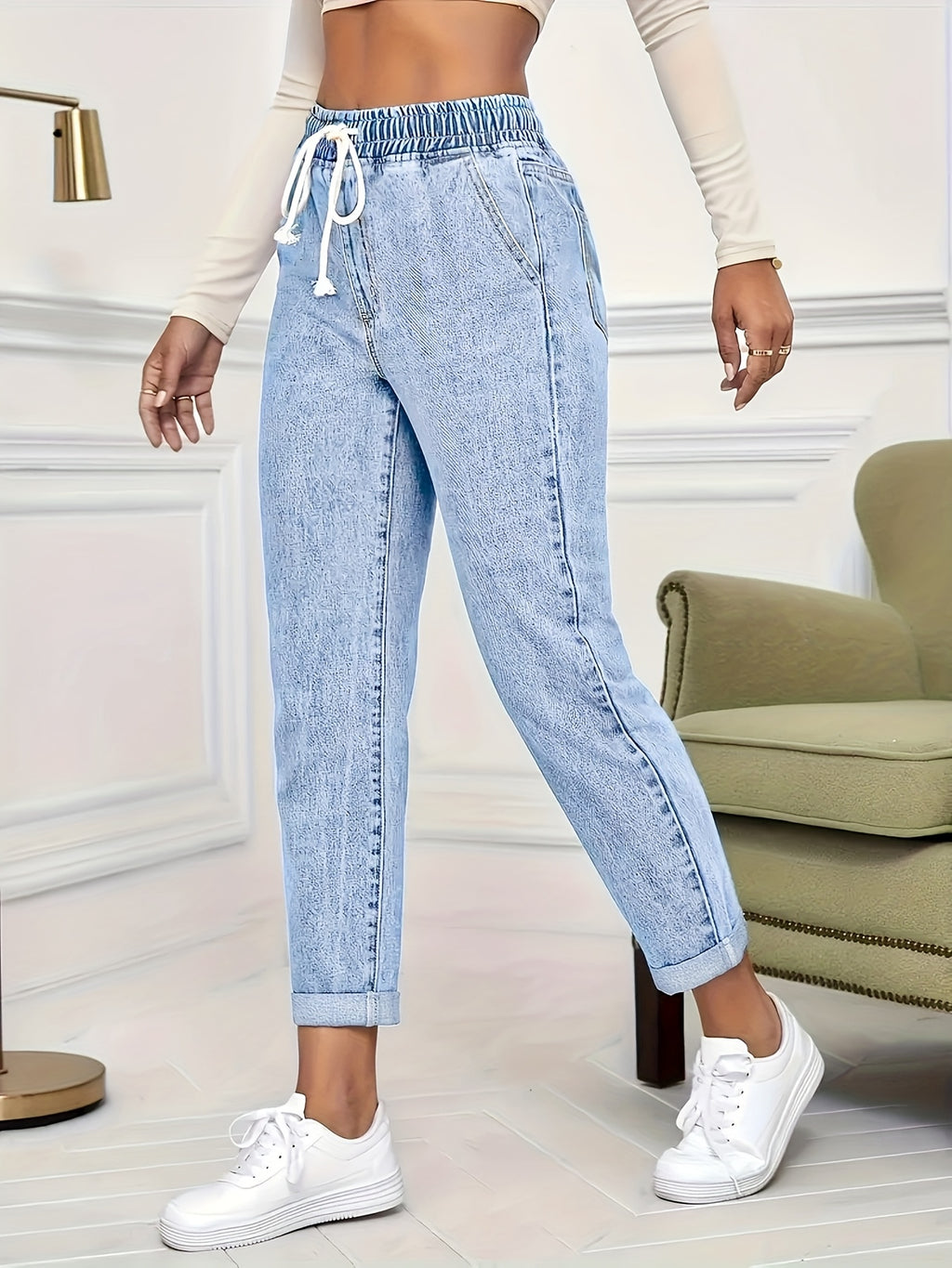 Mariselle | Slim fit-jeans voor dames – Korte stretch-denimbroek